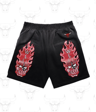 Chicago Bulls Flaming Skull Shorts