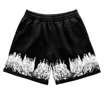Kingdom Castle Fleece Shorts - Black
