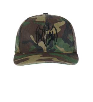 Bat Reaper Hat - Black/Woodland Camo
