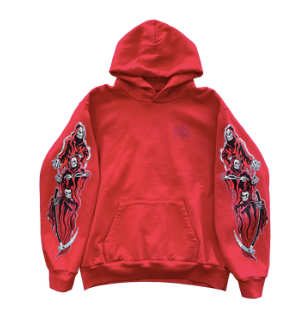 Three Reapers Hoodie - Red/Red