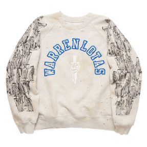 Distressed Appliqué Crewneck - Oatmeal