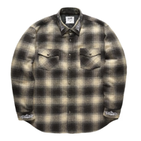 Quilted Lined Flannel - Black Plaid
