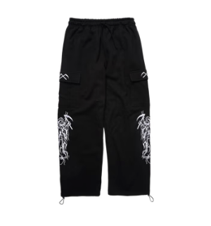 Serenity Baggy Cargo Sweatpants - Black