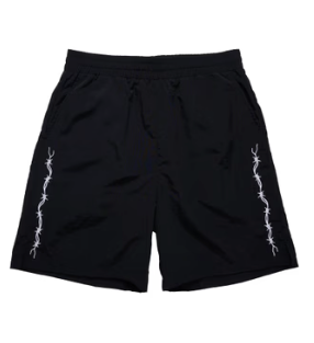 Barbed Wire Nylon Track Shorts - Black
