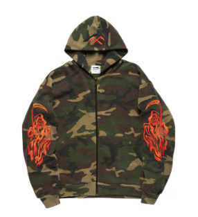 Serenity Reaper Thermal Lined Zip Up - Washed Woodland Camo