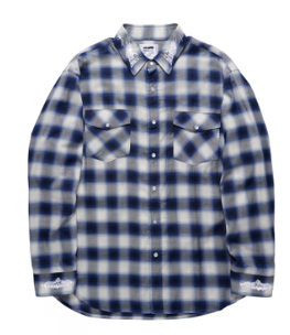 Reaper Japanese Plaid Shirt - Blue/White