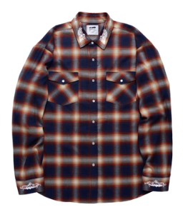 Reaper Japanese Plaid Shirt - Blue/Gold