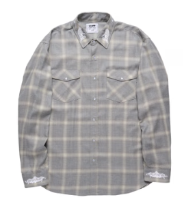 Reaper Japanese Plaid Shirt - Gray/Cream