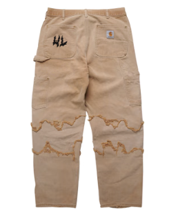 Barbed Wire Reconstructed Vintage Carhartt Double Knee Pants - Tan