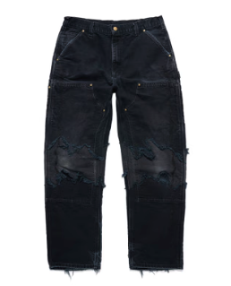 Barbed Wire Reconstructed Vintage Carhartt Double Knee Pants - Black