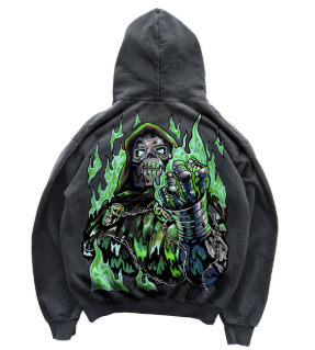 Metal Face Hoodie - Vintage Black