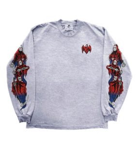 Web Three Reapers Long Sleeve T-Shirt - Heather Grey