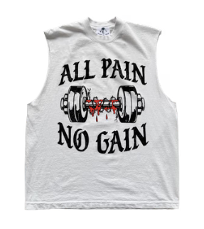 MMM All Pain No Gain Cut-off T-Shirt